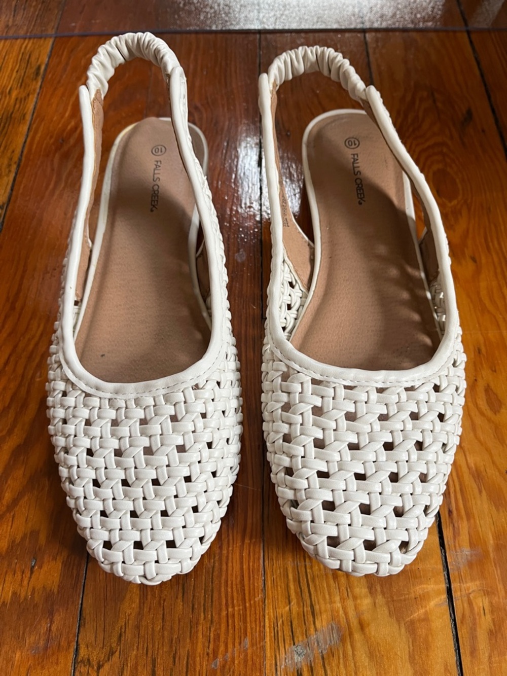Falls Creek Cream Woven Slingback Flats